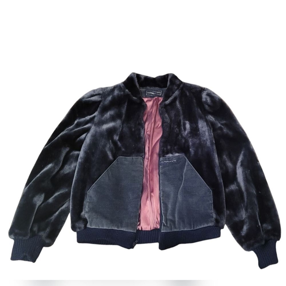 Outerlayers Faux Fur Bomber Art Deco Jacket